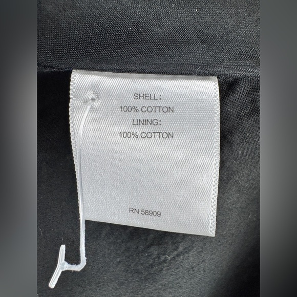 A Loves A Black 100% Cotton Puff Sleeve Button Front Midi Dress Sz 12 - Picture 8 of 10